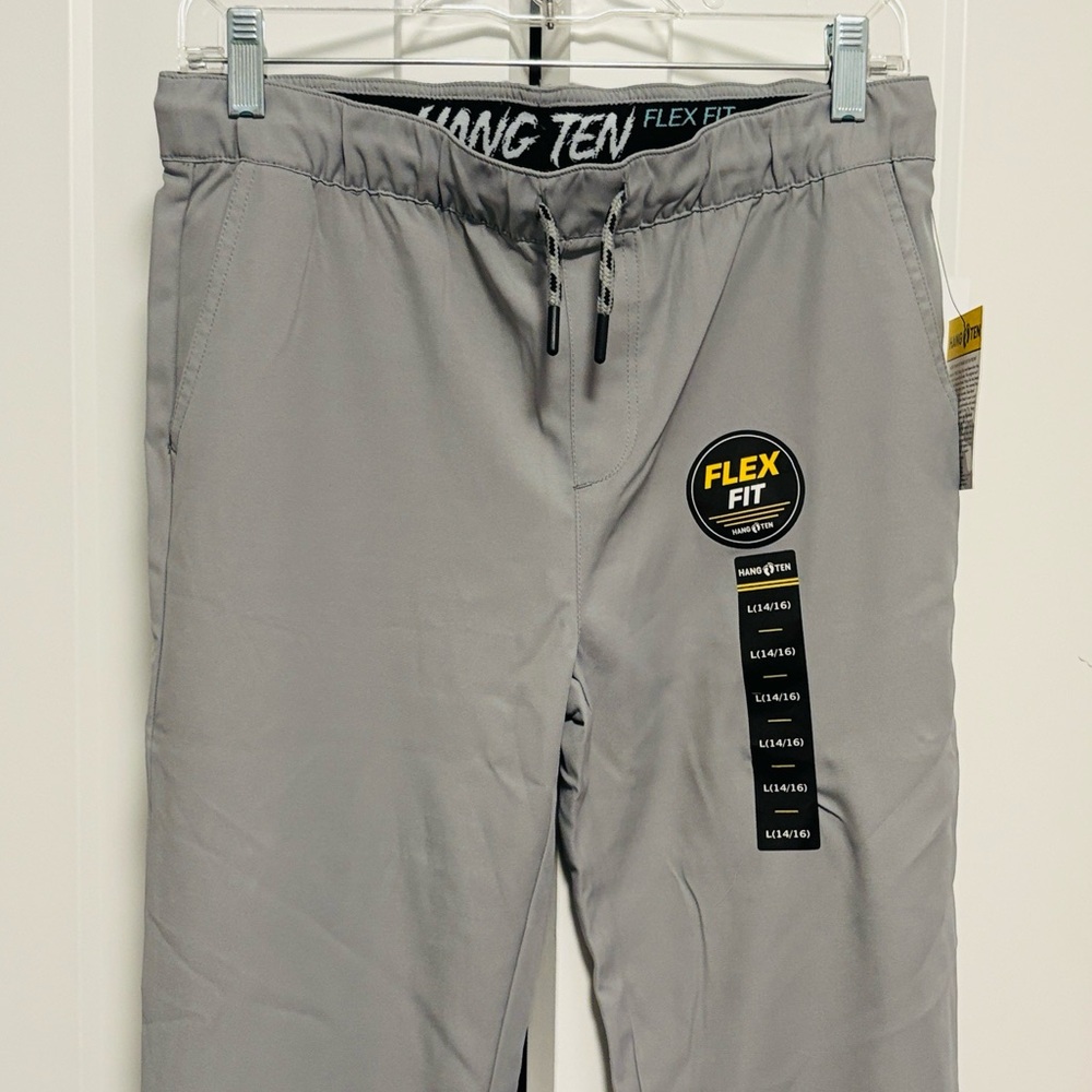NWT [Hang Ten] Performance Athletic Drawstring Joggers Grey Youth Boys Sz 14/16 - Picture 3 of 10
